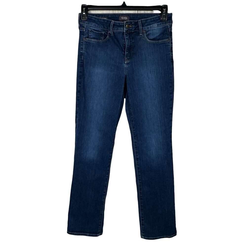 NYDJ SZ 6 Marilyn Straight Jeans Lift-Tuck Stretch Mid-Rise Pockets Zip-Fly